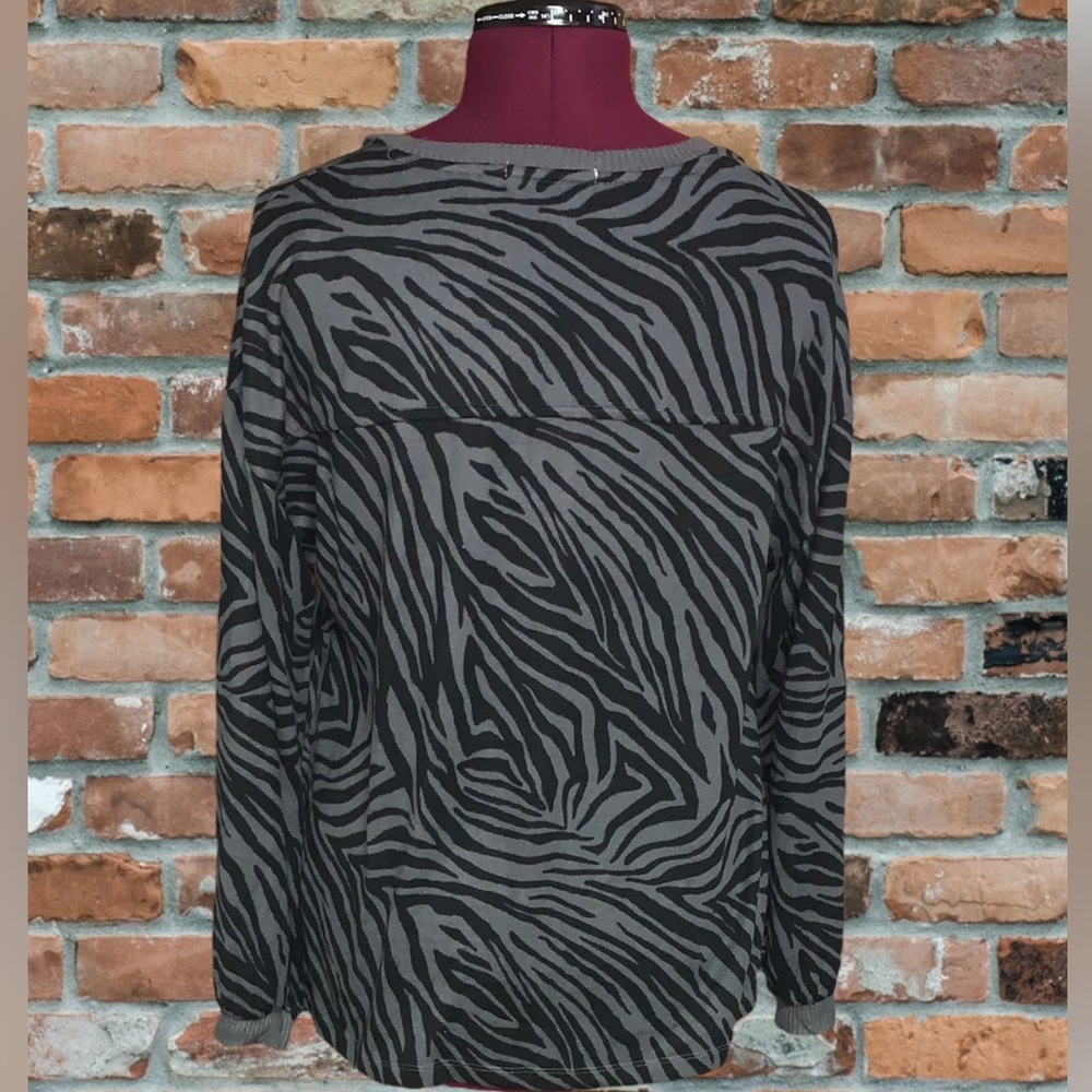 C & C California Gray Zebra Print Super Soft Long… - image 2